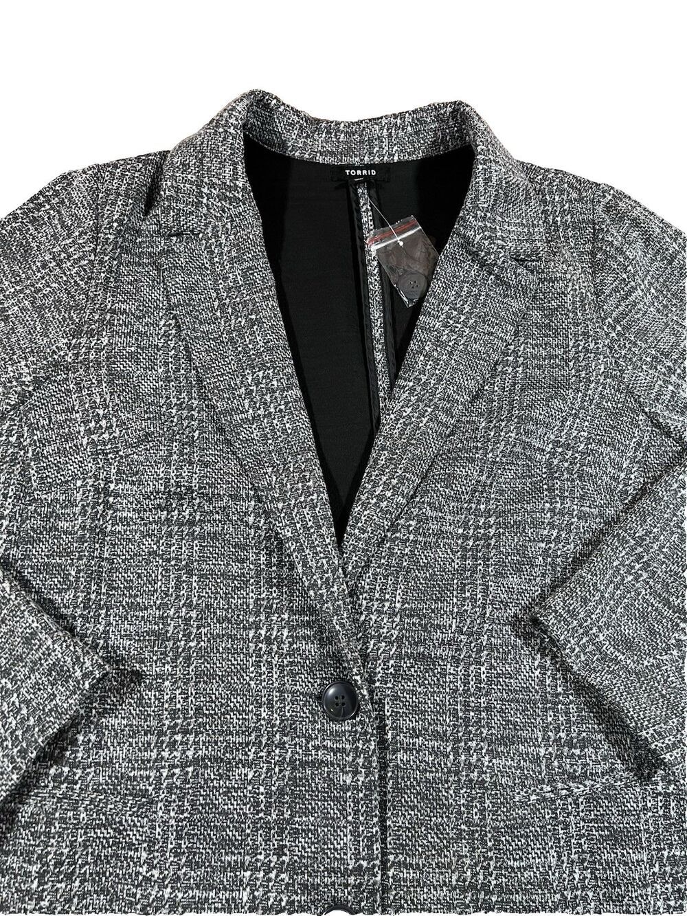 Torrid Gray Black Marled Knit Blazer Jacket Button Front Career Plus Size 3 NWT - Picture 6 of 9